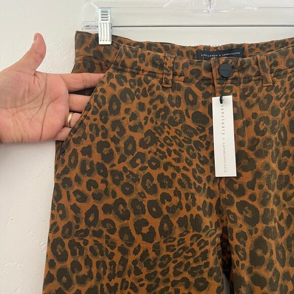 Sanctuary x Anthropologie Leopard Print Zip Ankle Jogger Pants Stretch XS NWT - Picture 5 of 13